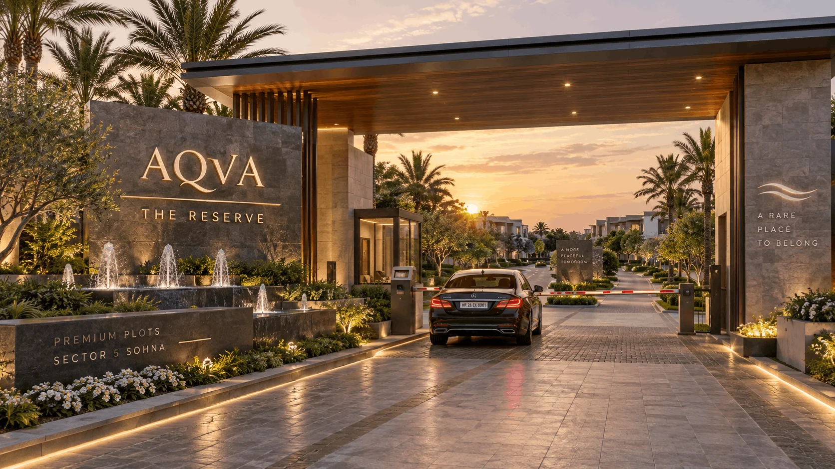 AQVA The Reserve premium gated entrance for residential plots in Sector 5 Sohna
