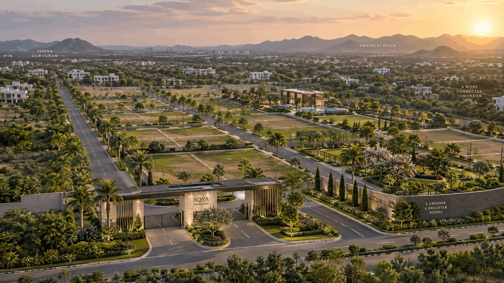 Best plots in Sector 5 Sohna premium plotted community aerial view