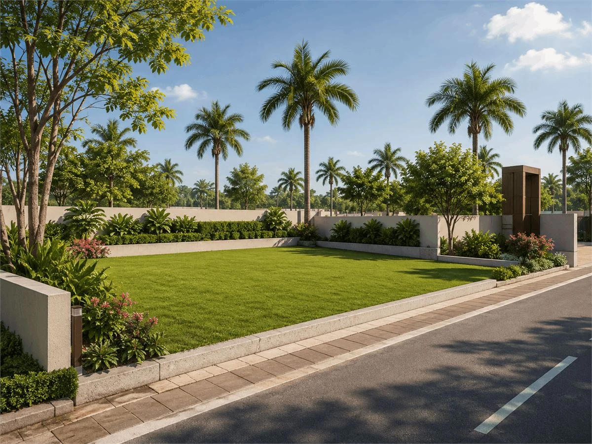 Landscaped residential plot environment in Sohna for buyers exploring plots below 2 crore